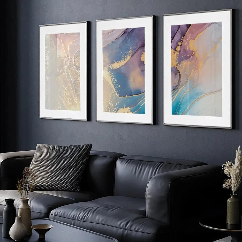 Colourful Marble Framed Art Print Trio Colourful Marble Framed Art Print Trio wall art product coldsun777 / Shutterstock