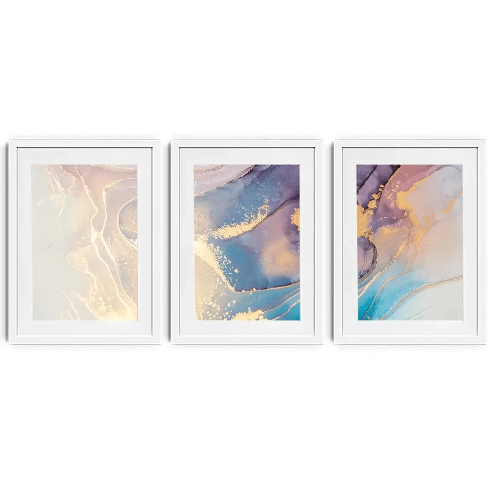 Colourful Marble Framed Art Print Trio Colourful Marble Framed Art Print Trio wall art product coldsun777 / Shutterstock