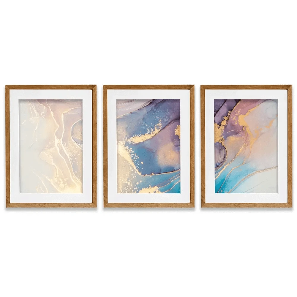 Colourful Marble Framed Art Print Trio Colourful Marble Framed Art Print Trio wall art product coldsun777 / Shutterstock