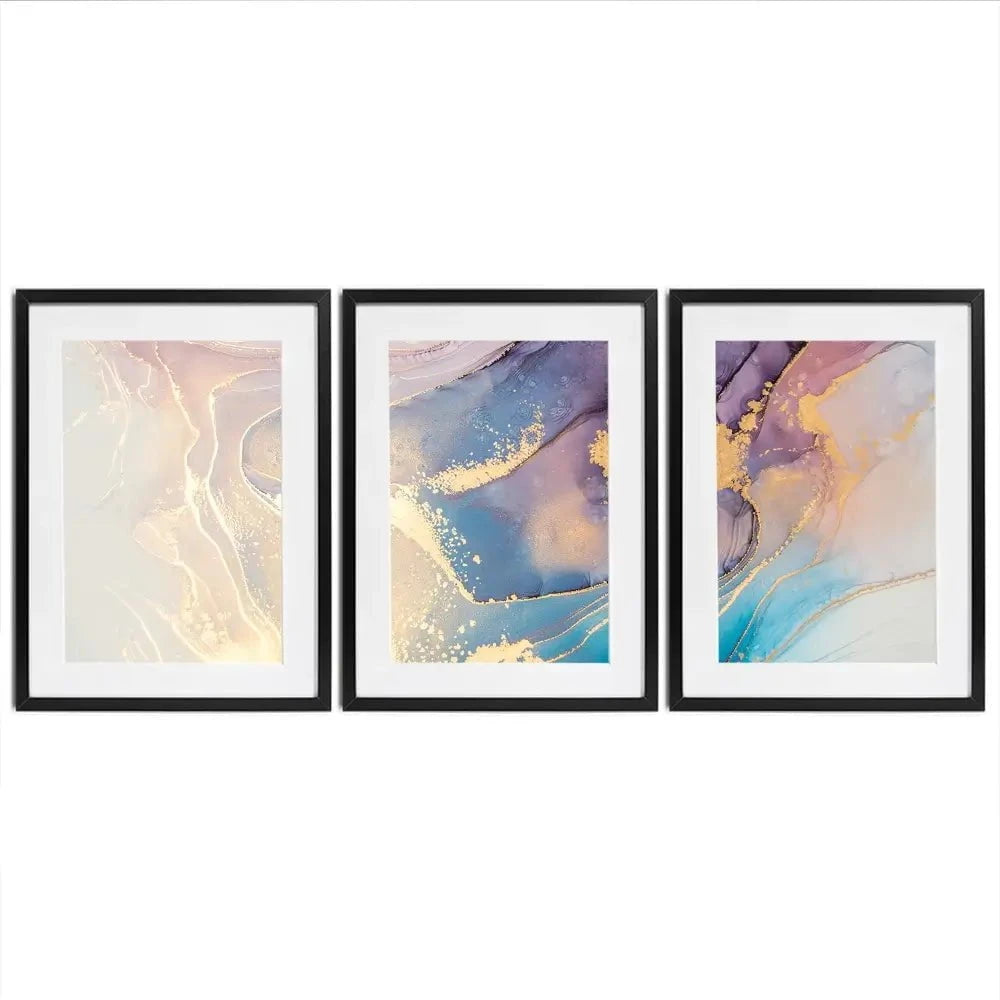 Colourful Marble Framed Art Print Trio Colourful Marble Framed Art Print Trio wall art product coldsun777 / Shutterstock