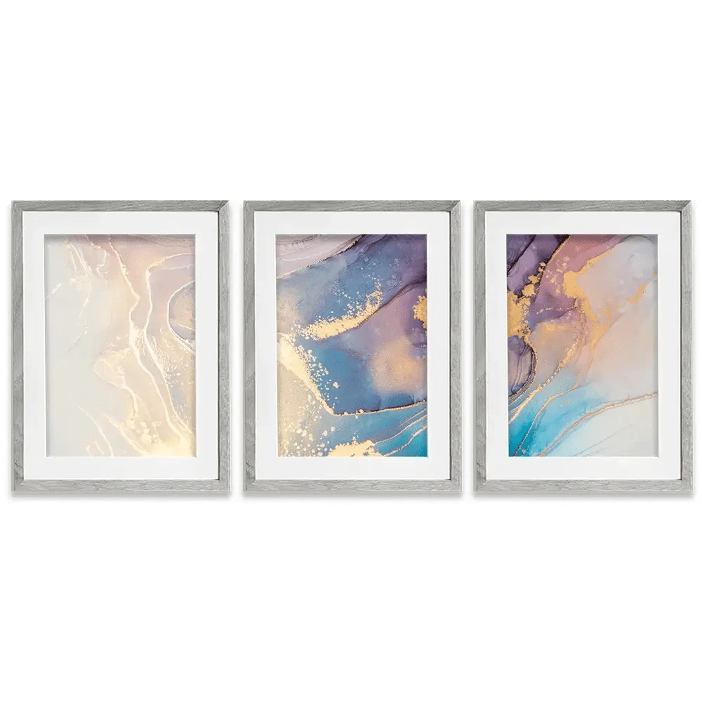 Colourful Marble Framed Art Print Trio Colourful Marble Framed Art Print Trio wall art product coldsun777 / Shutterstock