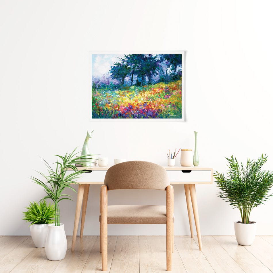 Colourful Meadow Of Wildflowers Art Print wall art product / Shutterstock