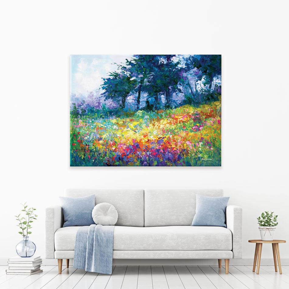 Colourful Meadow Of Wildflowers Canvas Print wall art product Leon Devenice