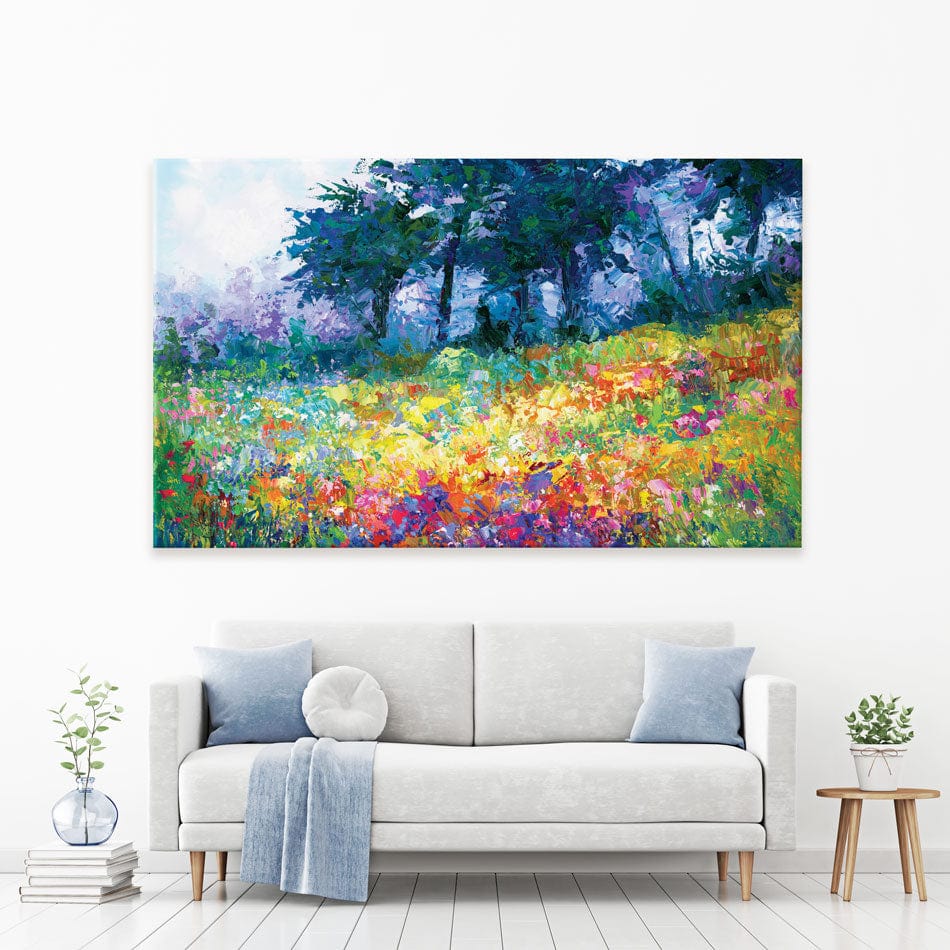 Colourful Meadow Of Wildflowers Canvas Print wall art product Leon Devenice