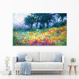 Colourful Meadow Of Wildflowers Canvas Print wall art product Leon Devenice