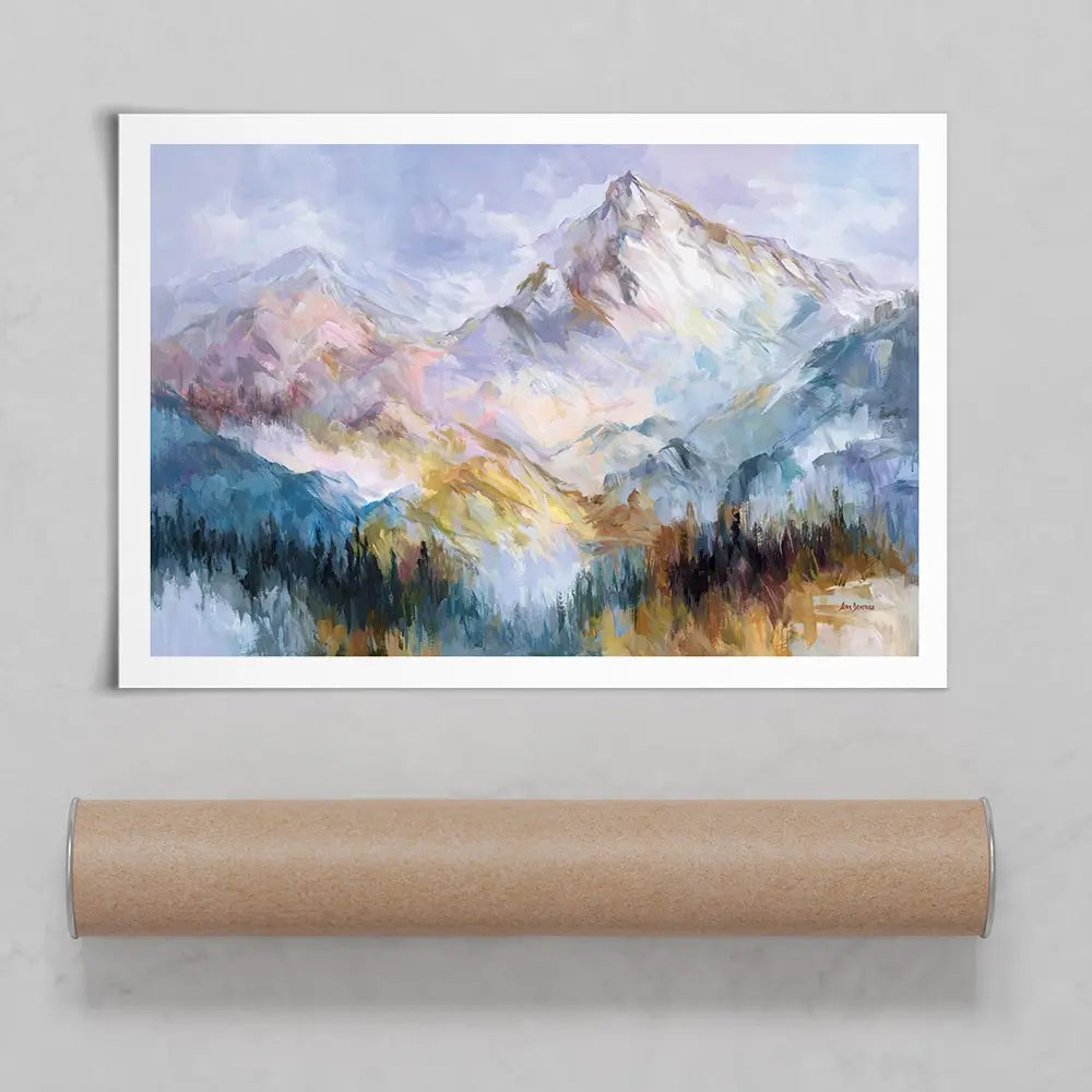 Colourful Mountain Impressions Art Print Colourful Mountain Impressions Art Print wall art product Leon Devenice