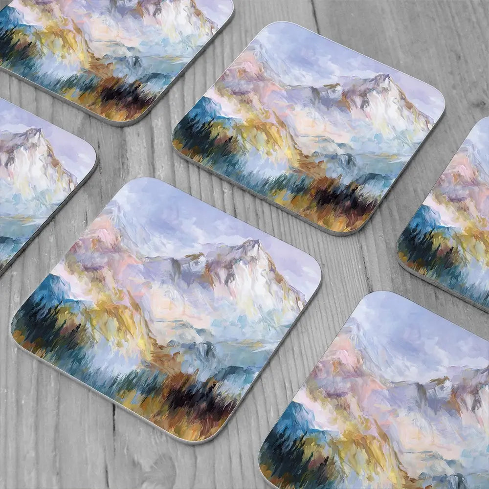 Colourful Mountain Impressions Coaster Set Colourful Mountain Impressions Coaster Set wall art product Leon Devenice