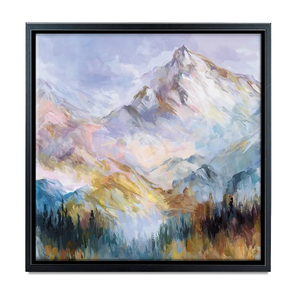 Colourful Mountain Impressions Square Canvas Print Colourful Mountain Impressions Square Canvas Print wall art product Leon Devenice