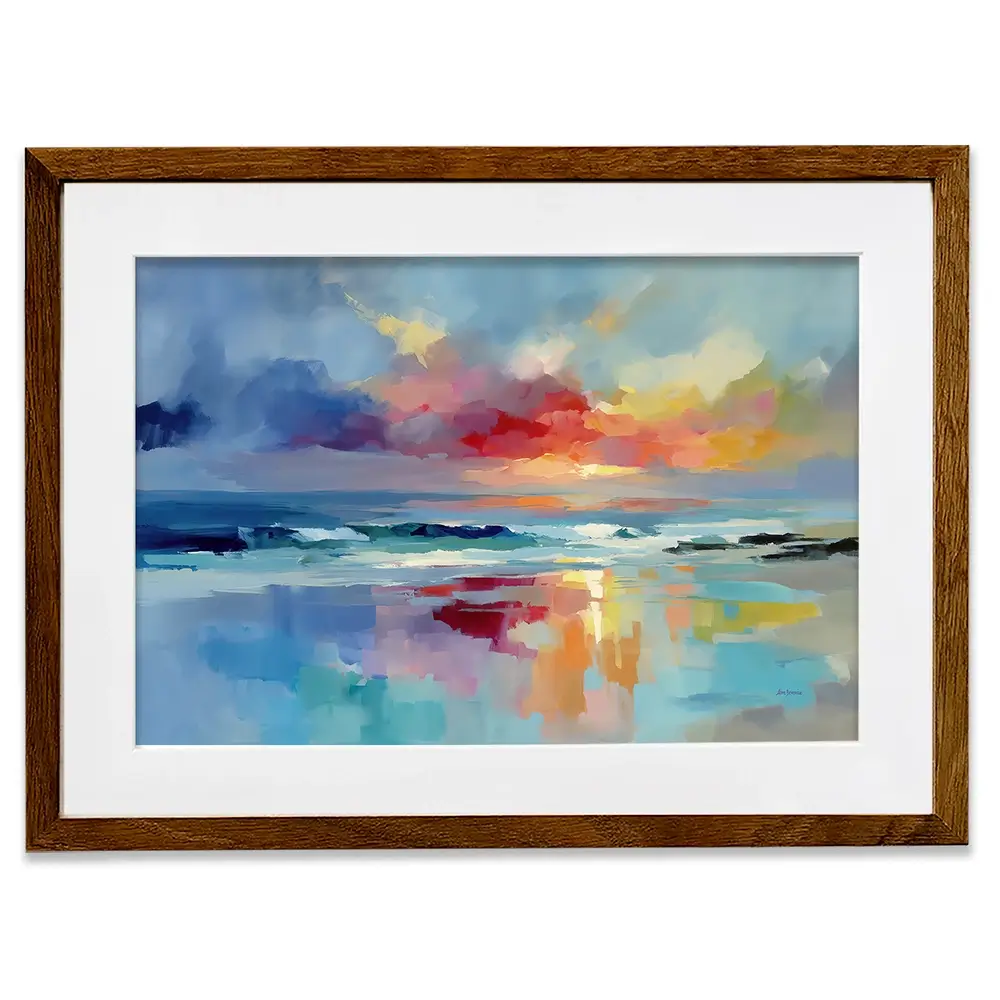 Colourful Ocean Shore Framed Art Print Colourful Ocean Shore Framed Art Print wall art product Leon Devenice