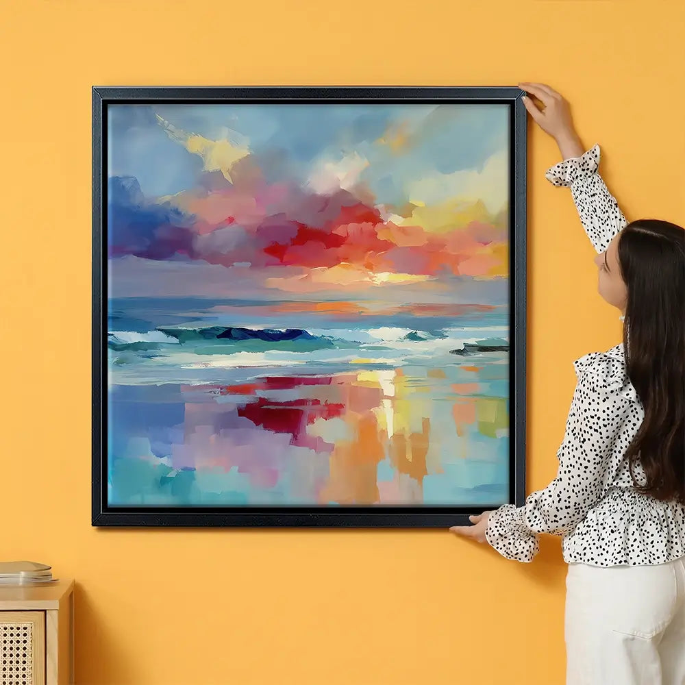 Colourful Ocean Shore Oversized Canvas Print Colourful Ocean Shore Oversized Canvas Print wall art product Leon Devenice