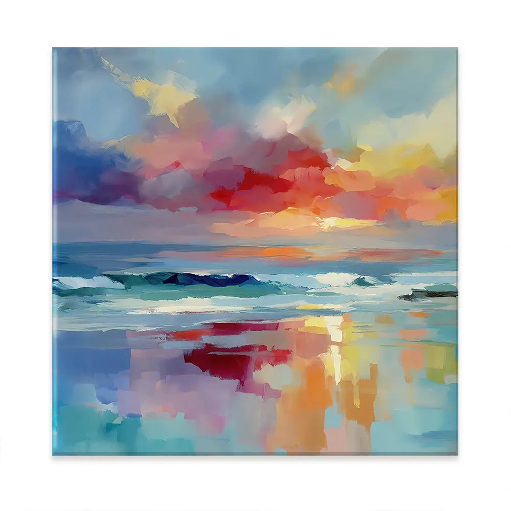 Colourful Ocean Shore Oversized Canvas Print Colourful Ocean Shore Oversized Canvas Print wall art product Leon Devenice