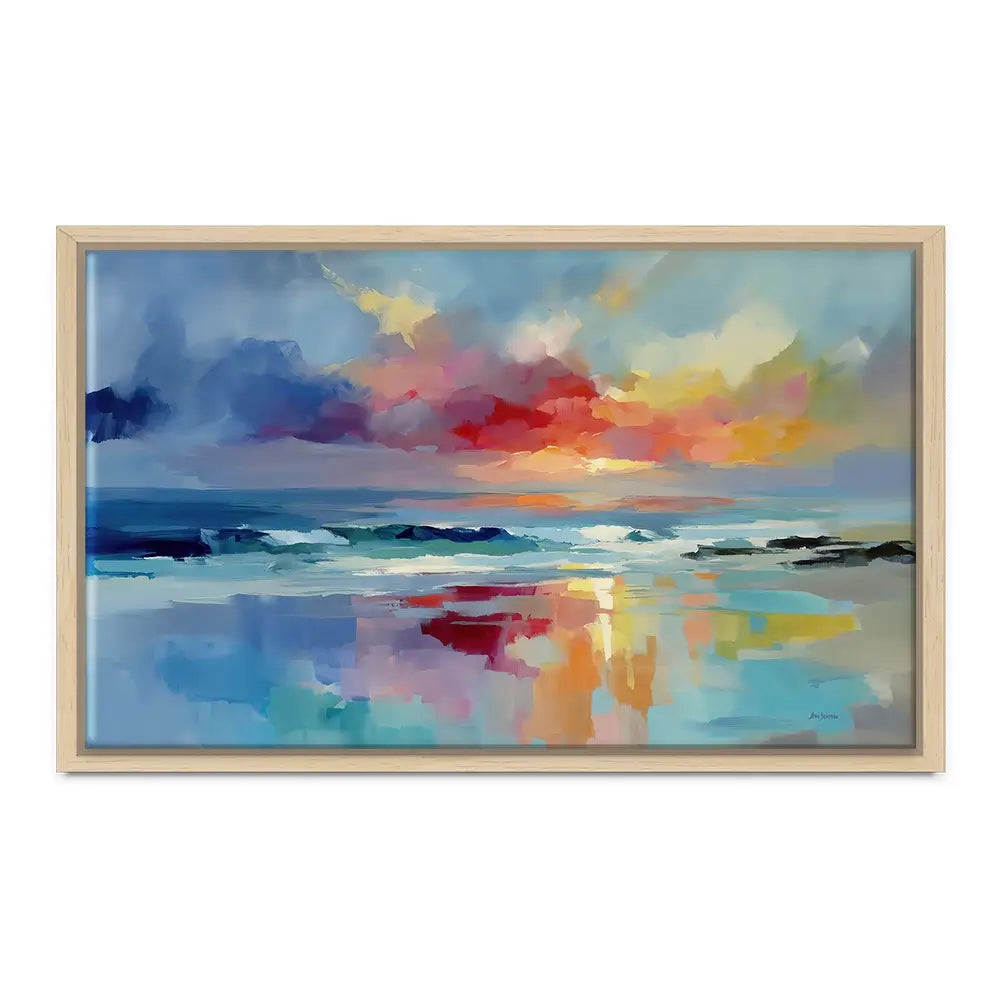 Colourful Ocean Shore Oversized Canvas Print Colourful Ocean Shore Oversized Canvas Print wall art product Leon Devenice