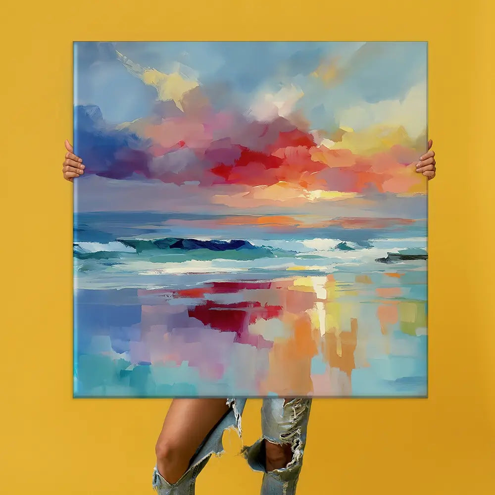 Colourful Ocean Shore Oversized Canvas Print Colourful Ocean Shore Oversized Canvas Print wall art product Leon Devenice