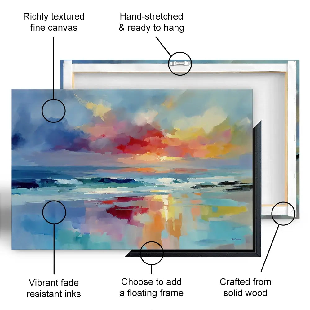 Colourful Ocean Shore Oversized Canvas Print Colourful Ocean Shore Oversized Canvas Print wall art product Leon Devenice