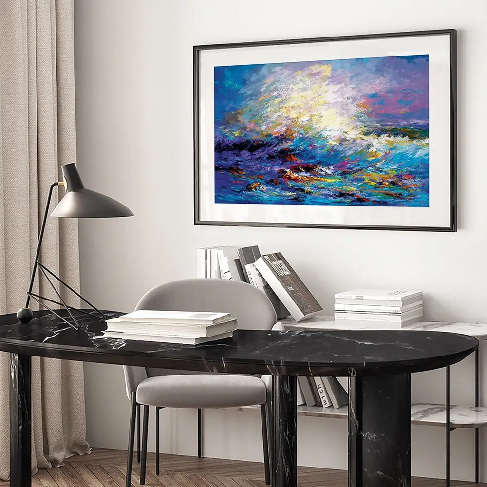 Colourful Ocean Waves Framed Art Print Colourful Ocean Waves Framed Art Print wall art product Leon Devenice