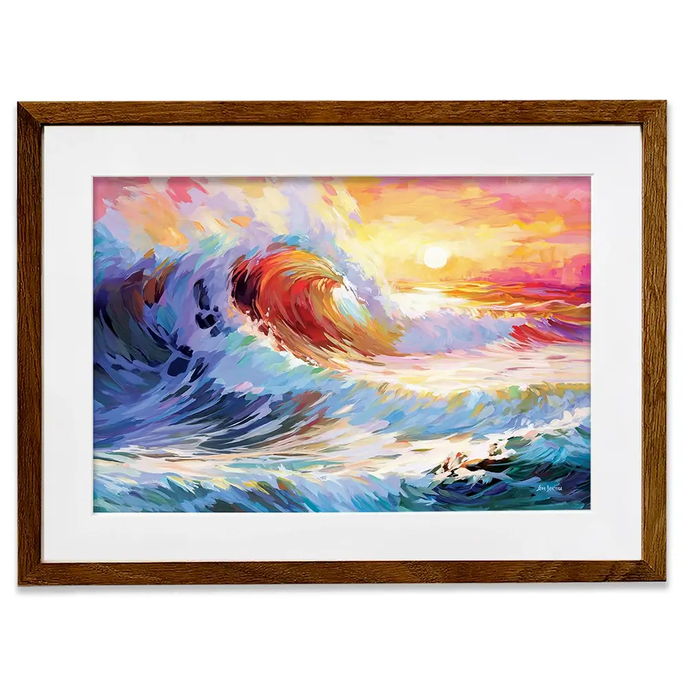 Colourful Ocean Waves In California Framed Art Print Colourful Ocean Waves In California Framed Art Print wall art product Leon Devenice