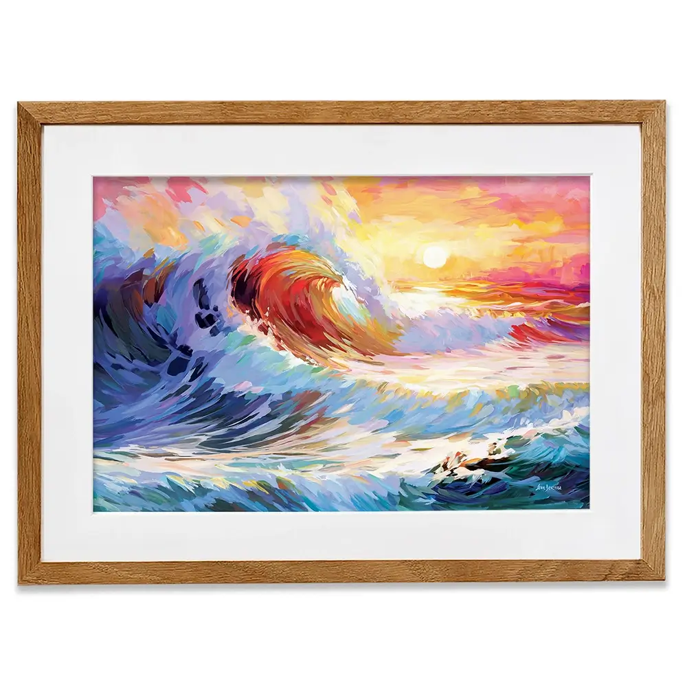 Colourful Ocean Waves In California Framed Art Print Colourful Ocean Waves In California Framed Art Print wall art product Leon Devenice
