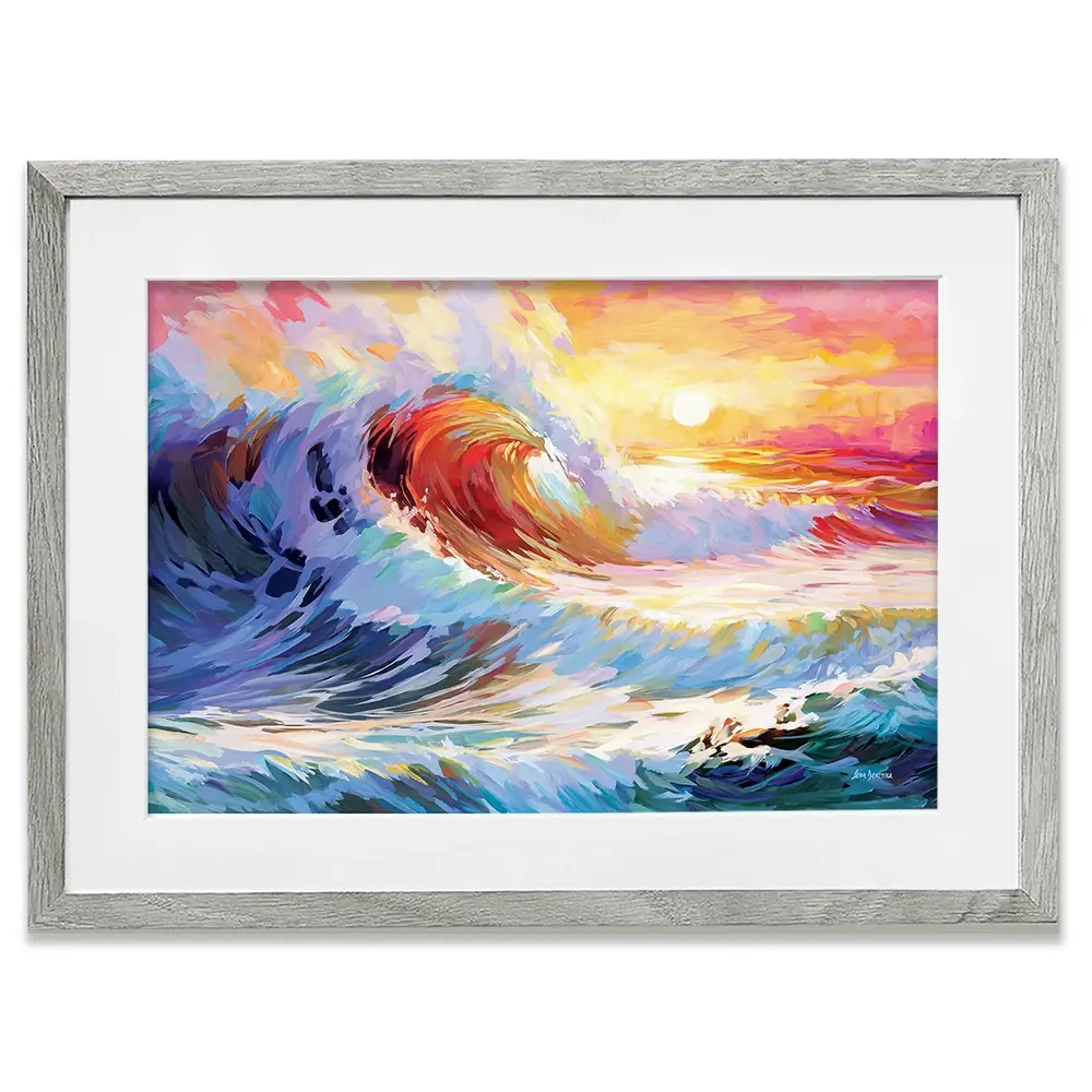 Colourful Ocean Waves In California Framed Art Print Colourful Ocean Waves In California Framed Art Print wall art product Leon Devenice
