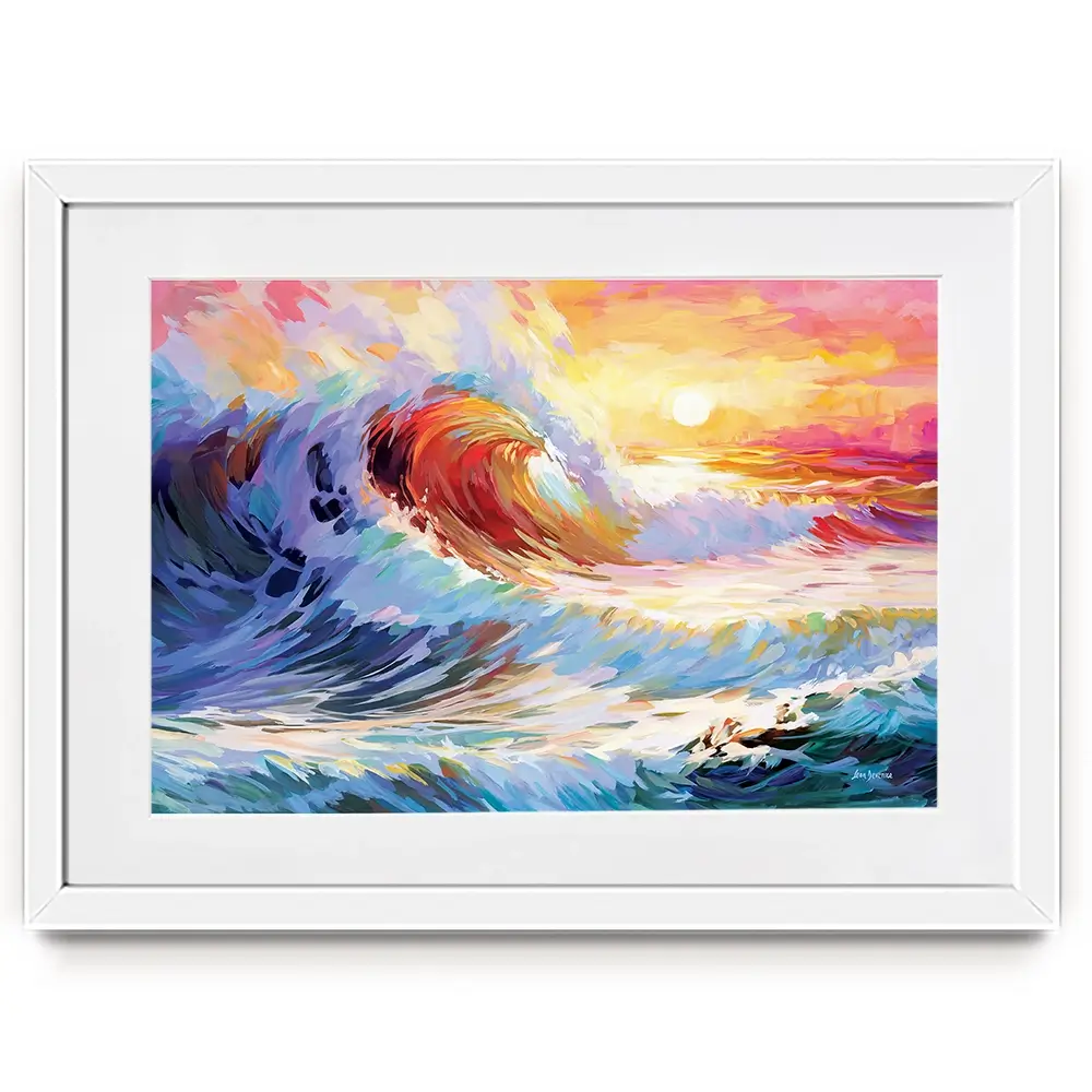 Colourful Ocean Waves In California Framed Art Print Colourful Ocean Waves In California Framed Art Print wall art product Leon Devenice