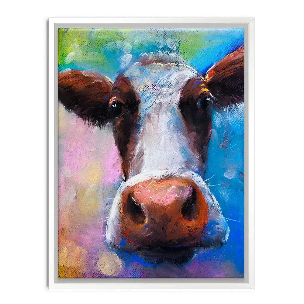 Colourful Pastel Cow Canvas Print Colourful Pastel Cow Canvas Print wall art product Ivailo Nikolov / Shutterstock