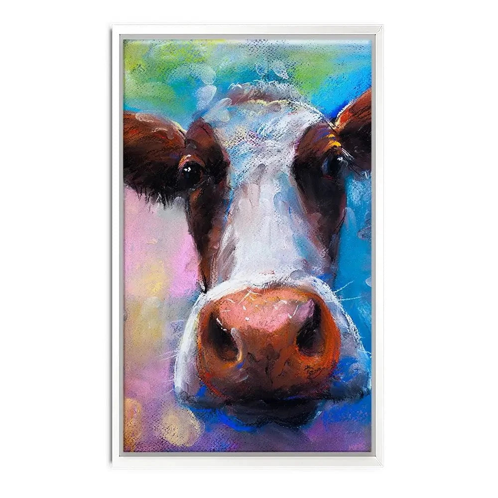 Colourful Pastel Cow Canvas Print Colourful Pastel Cow Canvas Print wall art product Ivailo Nikolov / Shutterstock