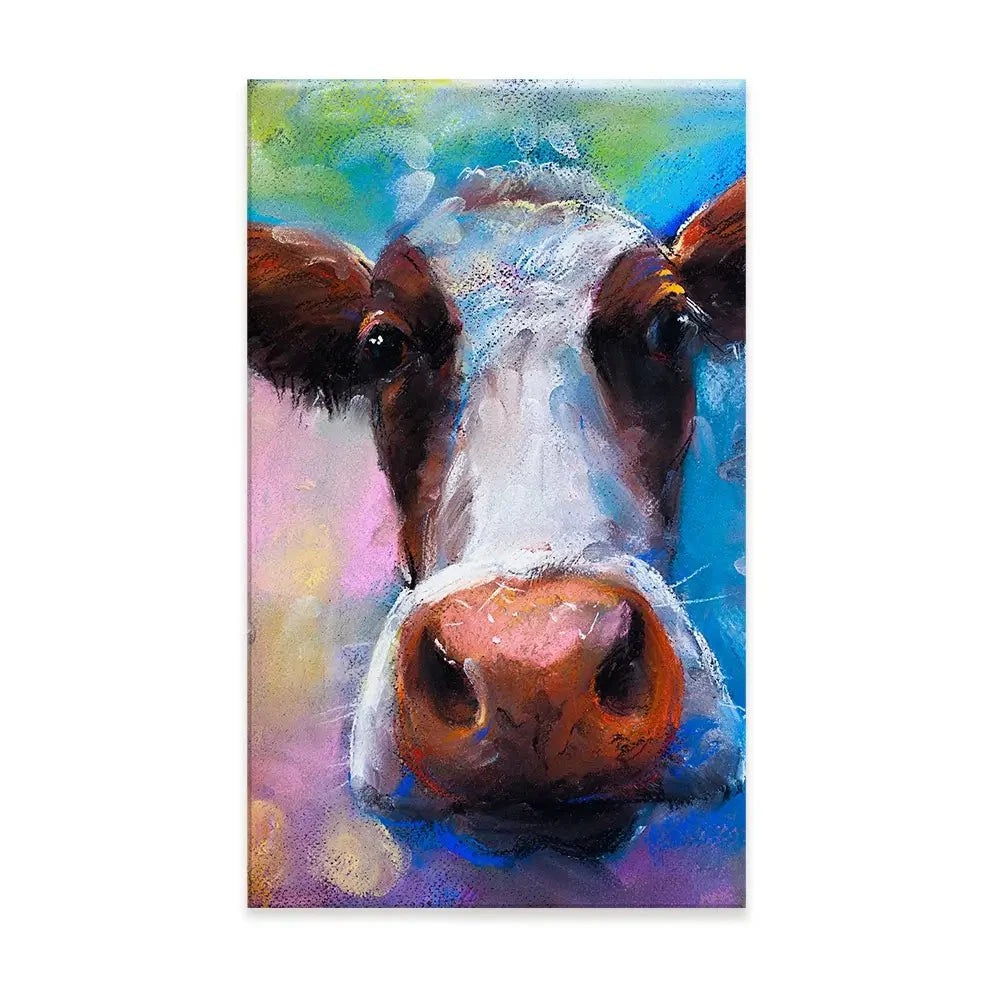 Colourful Pastel Cow Canvas Print Colourful Pastel Cow Canvas Print wall art product Ivailo Nikolov / Shutterstock