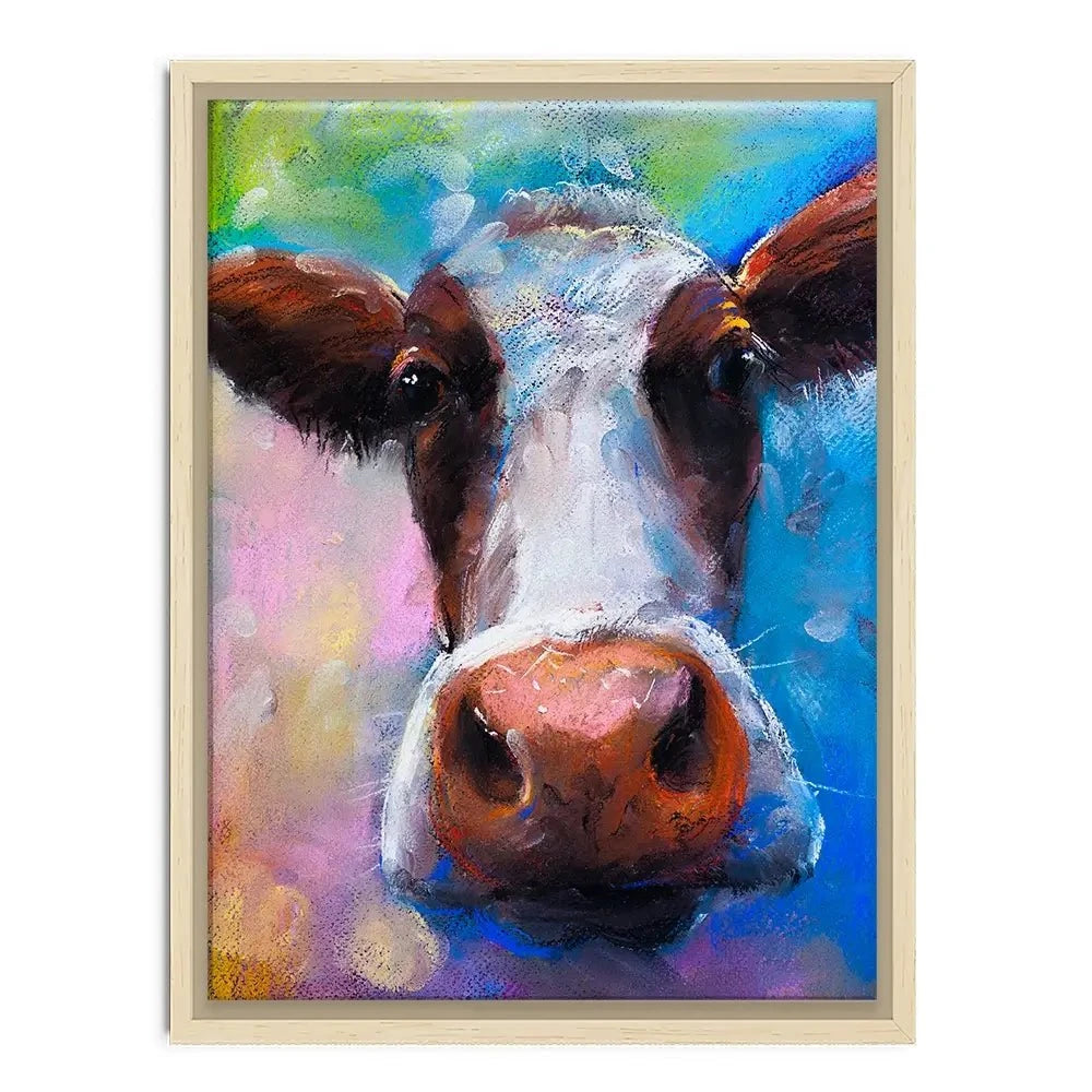 Colourful Pastel Cow Canvas Print Colourful Pastel Cow Canvas Print wall art product Ivailo Nikolov / Shutterstock