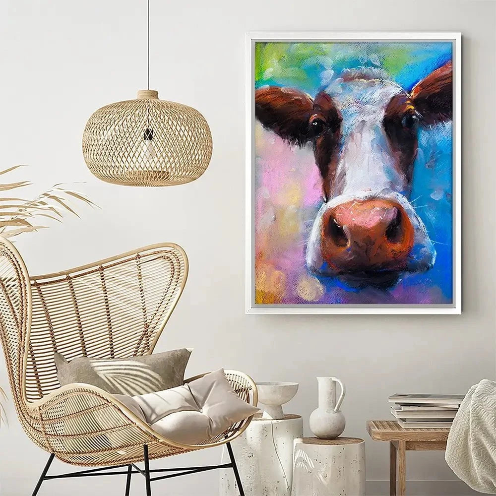 Colourful Pastel Cow Canvas Print Colourful Pastel Cow Canvas Print wall art product Ivailo Nikolov / Shutterstock
