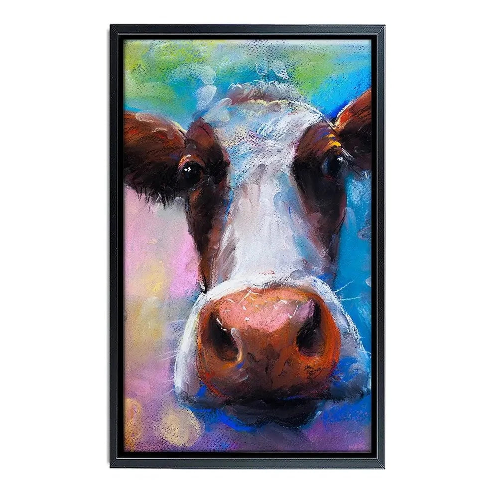 Colourful Pastel Cow Canvas Print Colourful Pastel Cow Canvas Print wall art product Ivailo Nikolov / Shutterstock