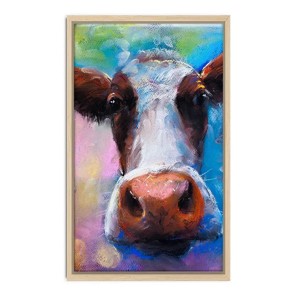 Colourful Pastel Cow Canvas Print Colourful Pastel Cow Canvas Print wall art product Ivailo Nikolov / Shutterstock