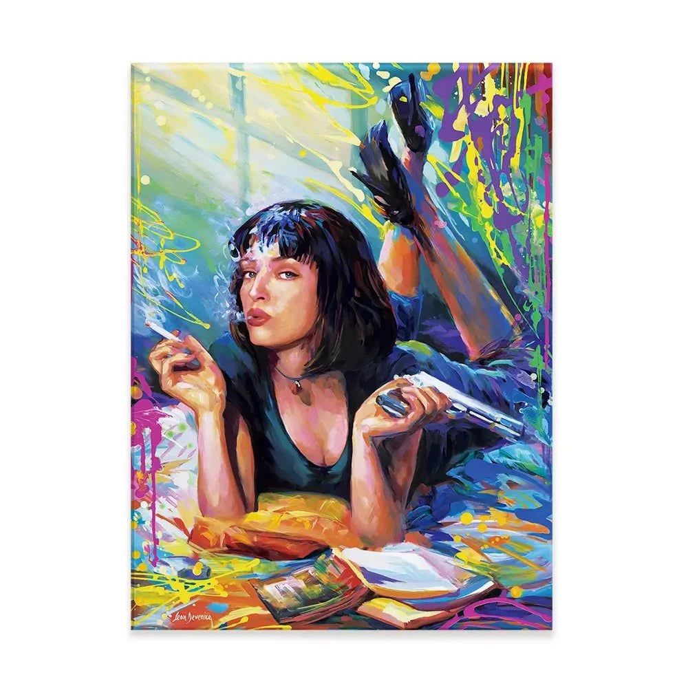 Colourful Pulp Fiction Canvas Print Colourful Pulp Fiction Canvas Print wall art product Leon Devenice