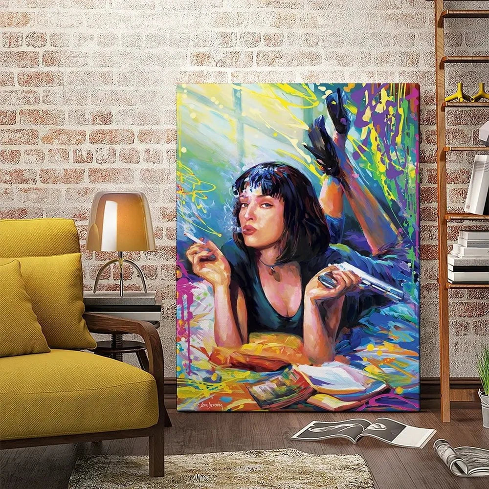 Colourful Pulp Fiction Canvas Print Colourful Pulp Fiction Canvas Print wall art product Leon Devenice