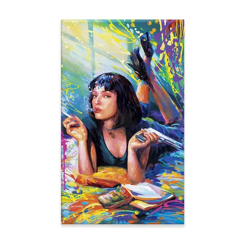 Colourful Pulp Fiction Canvas Print Colourful Pulp Fiction Canvas Print wall art product Leon Devenice