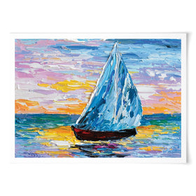Colourful Sailing Boat Art Print wall art product Olga Tkachyk