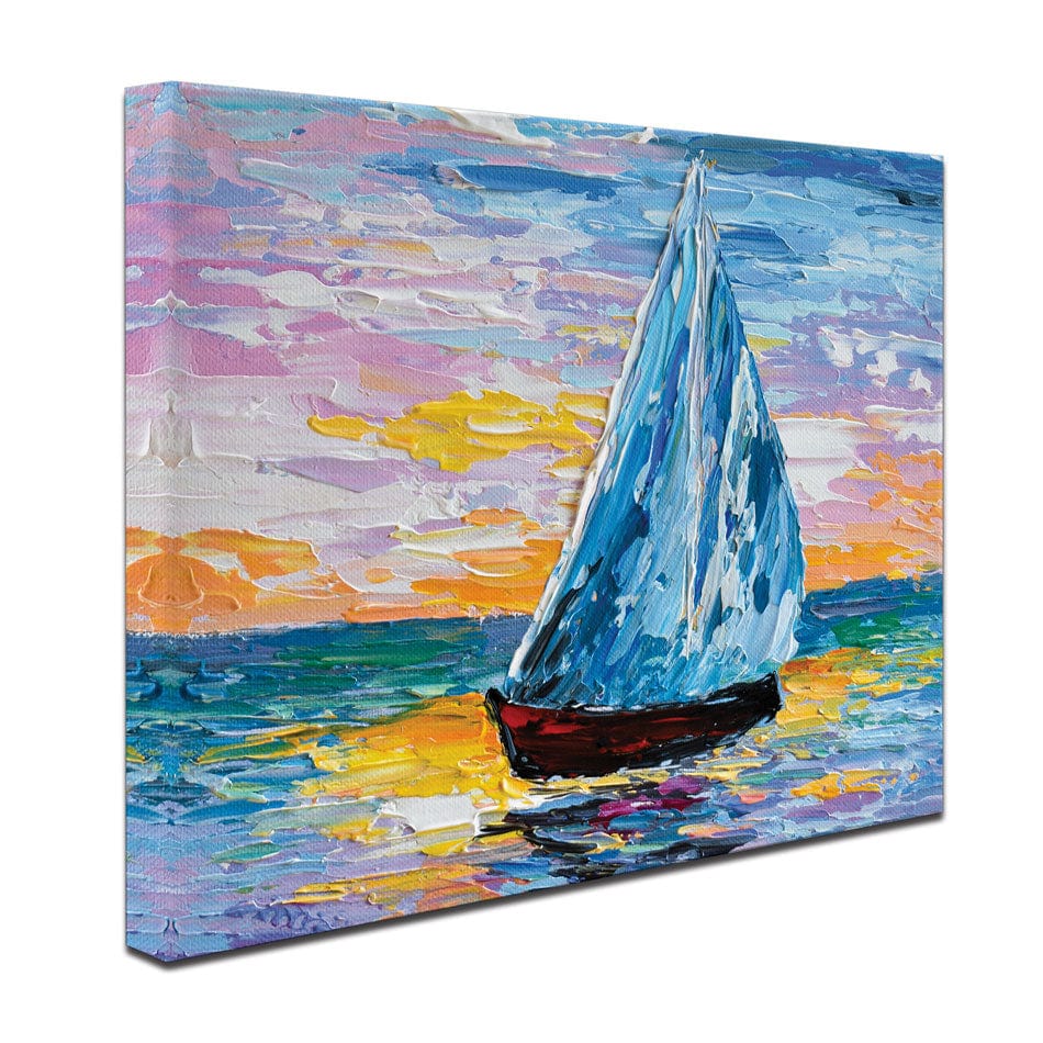 Colourful Sailing Boat Canvas Print wall art product Olga Tkachyk