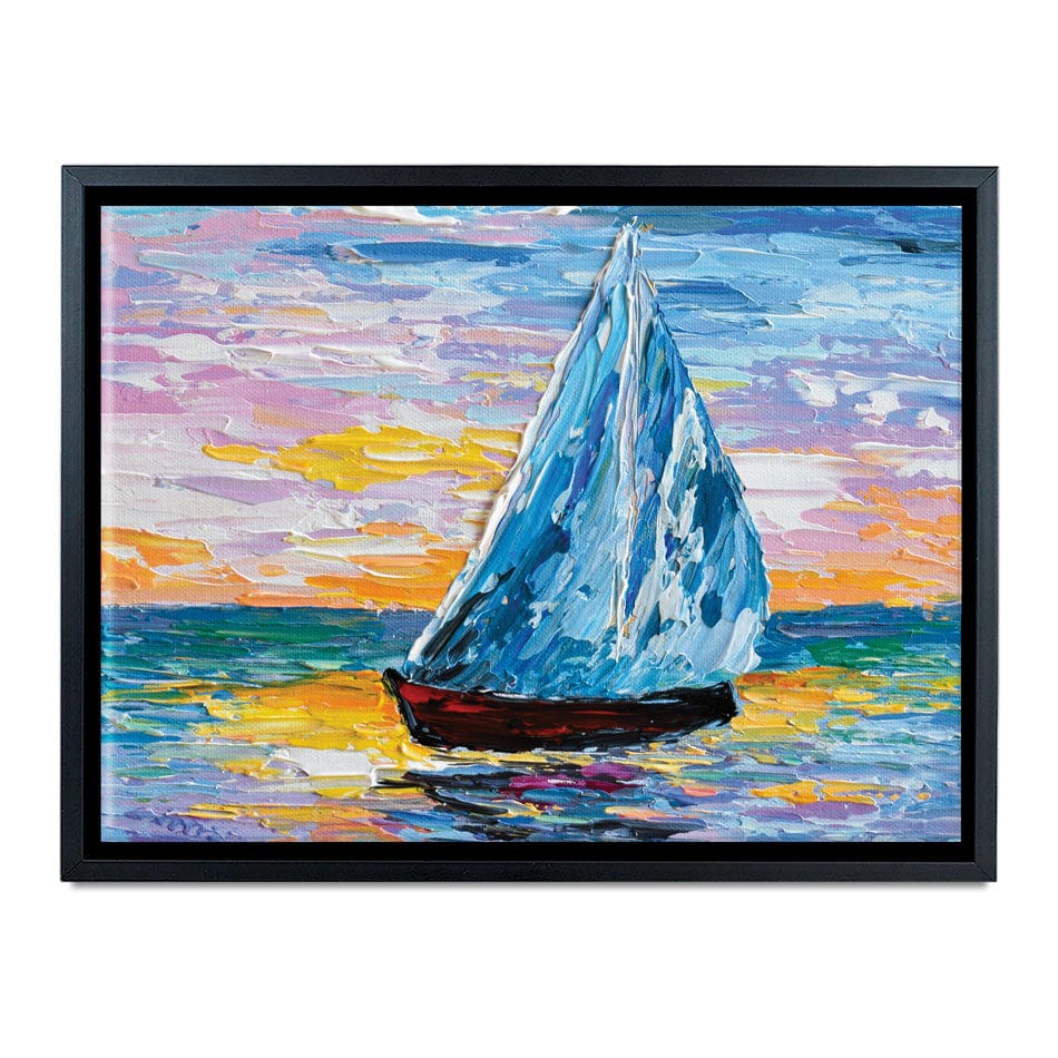 Colourful Sailing Boat Canvas Print wall art product Olga Tkachyk