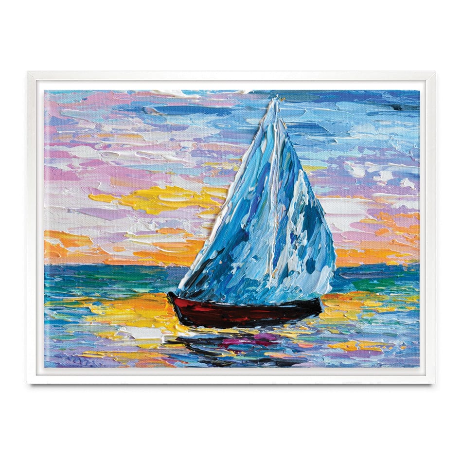 Colourful Sailing Boat Canvas Print wall art product Olga Tkachyk