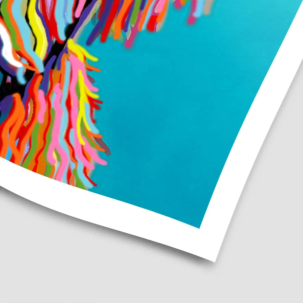 Colourful Scottish Cow Square Art Print Colourful Scottish Cow Square Art Print wall art product Independent