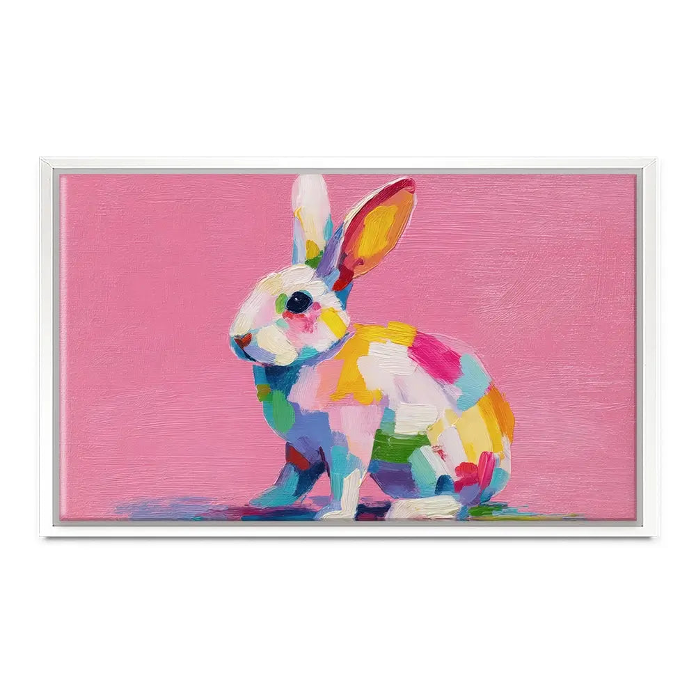 Colourful Spots Bunny Canvas Print Colourful Spots Bunny Canvas Print wall art product Petals Prints Design - Independent
