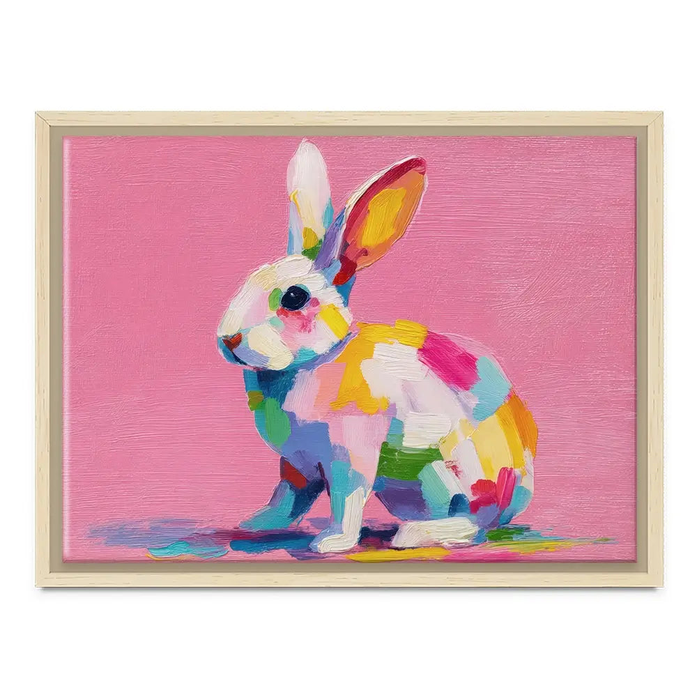 Colourful Spots Bunny Canvas Print Colourful Spots Bunny Canvas Print wall art product Petals Prints Design - Independent