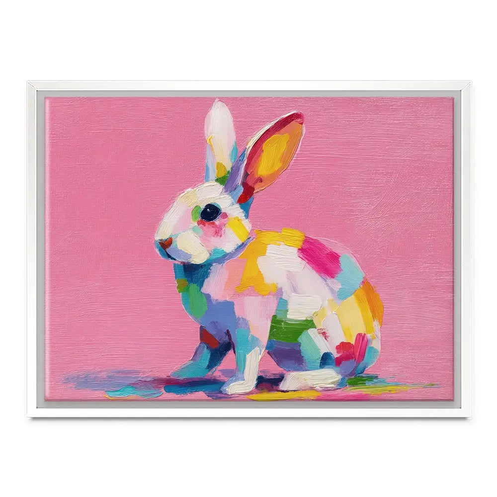 Colourful Spots Bunny Canvas Print Colourful Spots Bunny Canvas Print wall art product Petals Prints Design - Independent