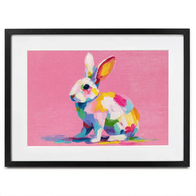Colourful Spots Bunny Framed Art Print Colourful Spots Bunny Framed Art Print wall art product Petals Prints Design - Independent
