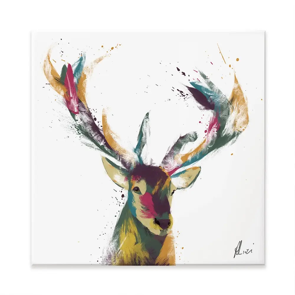 Colourful Stag Canvas Print Colourful Stag Canvas Print wall art product Aimee Linzi
