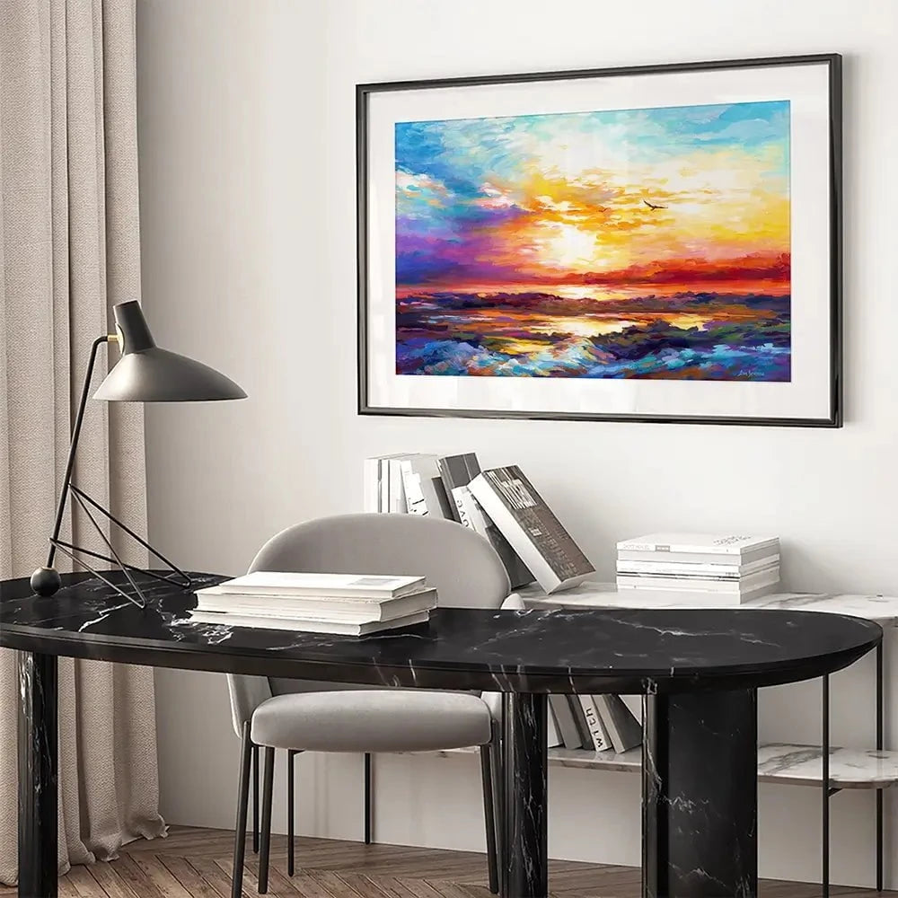 Colourful Sunset Framed Art Print Colourful Sunset Framed Art Print wall art product Leon Devenice