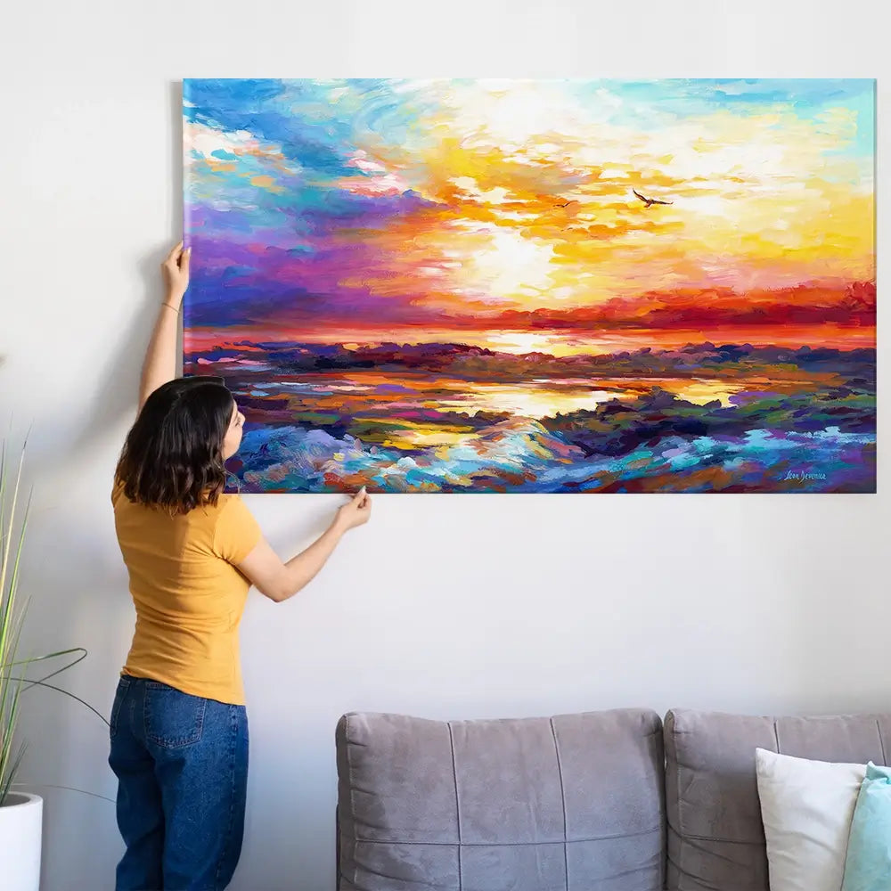 Colourful Sunset Oversized Canvas Print Colourful Sunset Oversized Canvas Print wall art product Art Print Shop