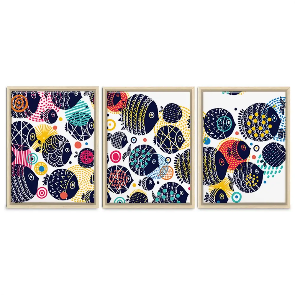 Colourful Swimming Fish Trio Canvas Print Colourful Swimming Fish Trio Canvas Print wall art product Vyazovskaya Julia / Shutterstock