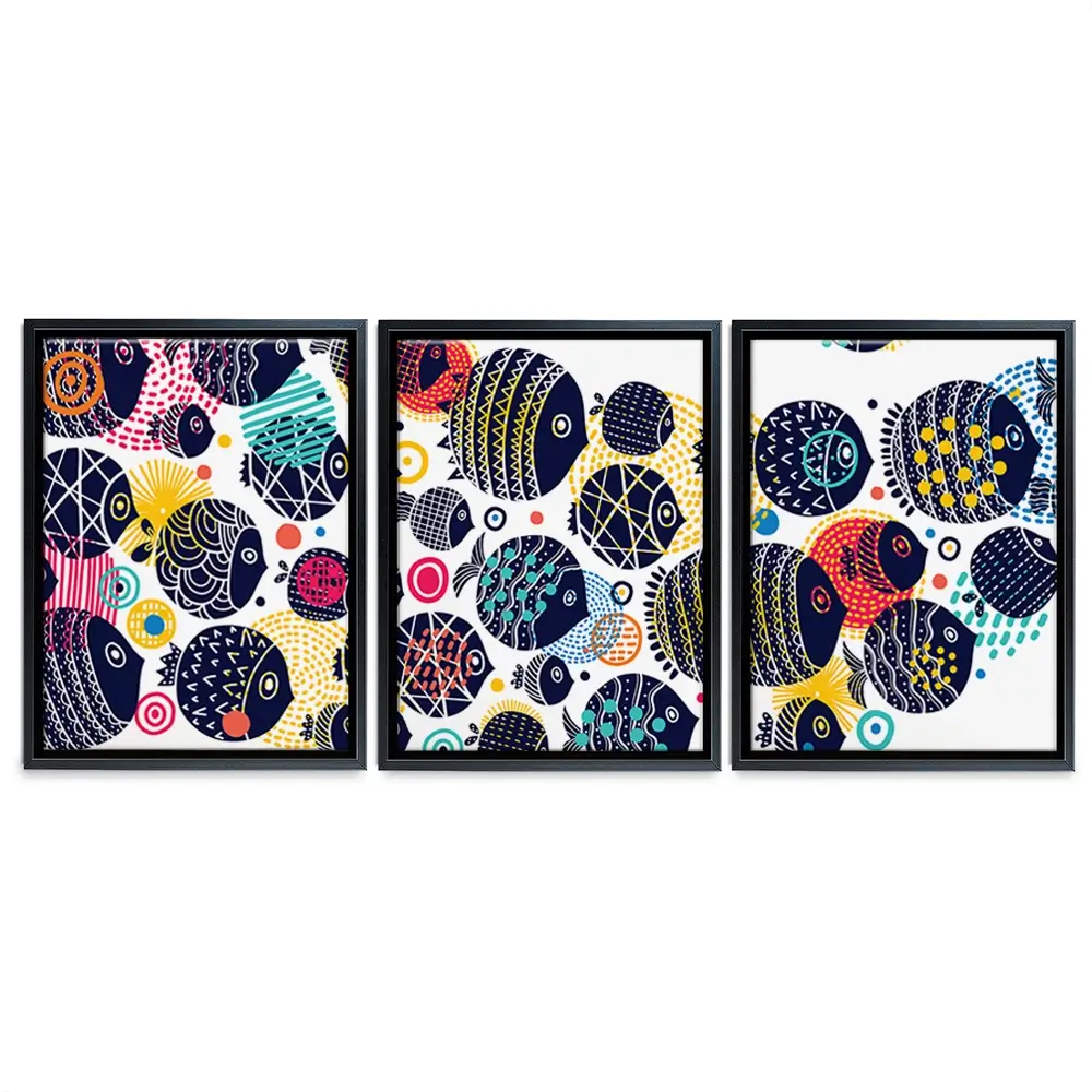 Colourful Swimming Fish Trio Canvas Print Colourful Swimming Fish Trio Canvas Print wall art product Vyazovskaya Julia / Shutterstock