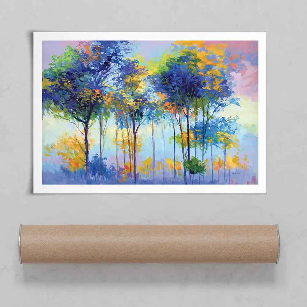 Colourful Tranquil Trees Art Print Colourful Tranquil Trees Art Print wall art product Leon Devenice