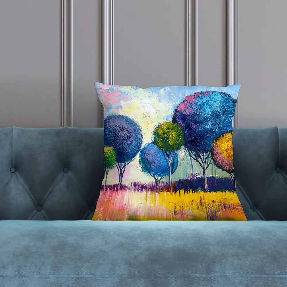 Colourful Trees Cushion Colourful Trees Cushion wall art product S-Belov / Shutterstock