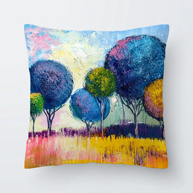 Colourful Trees Cushion Colourful Trees Cushion wall art product S-Belov / Shutterstock